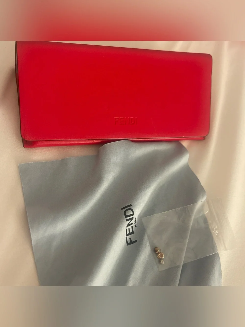 Fendi Gold Frame Sunglasses with Amber Gradient Lenses and Crystal Accents